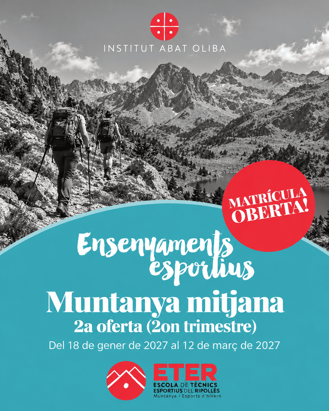 Cartell de matrícula oberta d'ensenyaments esportius: Muntanya mitjana