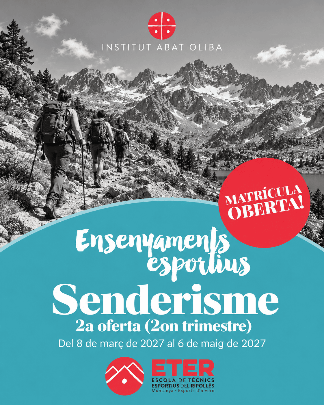 Cartell de matrícula oberta d'ensenyaments esportius: Senderisme